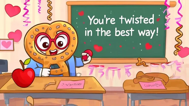 Pretzel Puns Cute, Valentine’s Day, Teacher