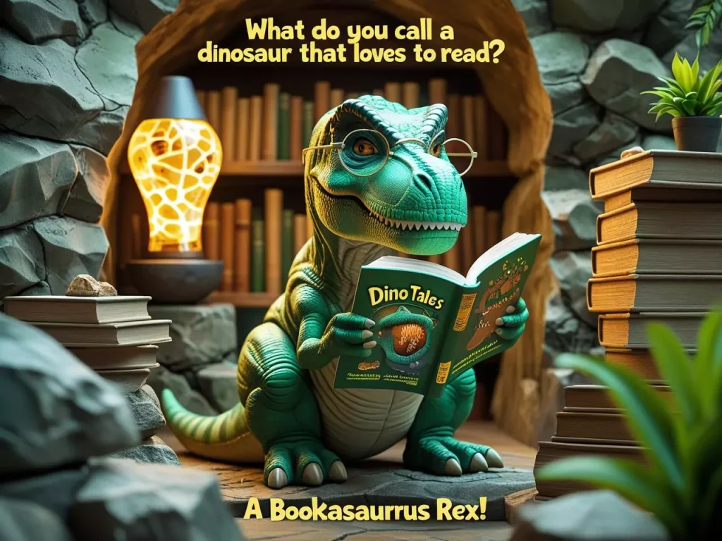 What do you call a dinosaur that loves to read dinosaur puns (3)