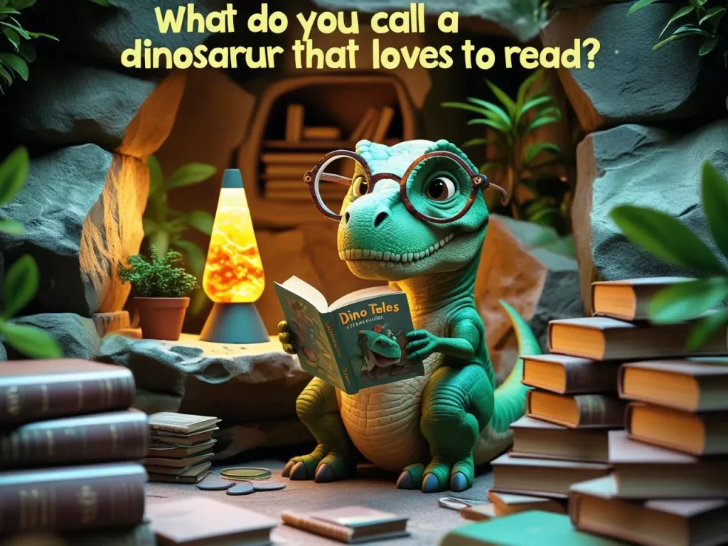 What do you call a dinosaur that loves to read dinosaur puns (4)