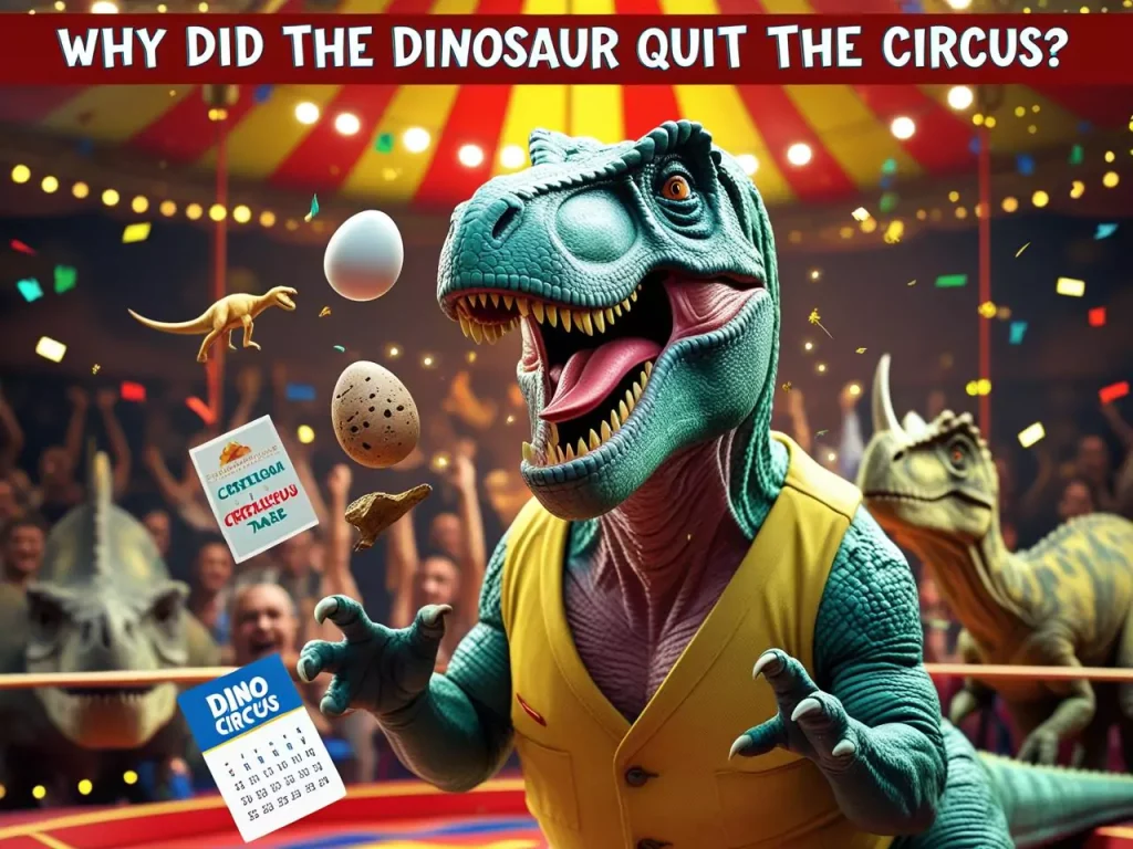 Why did the dinosaur quit the circus Dinosaur Puns