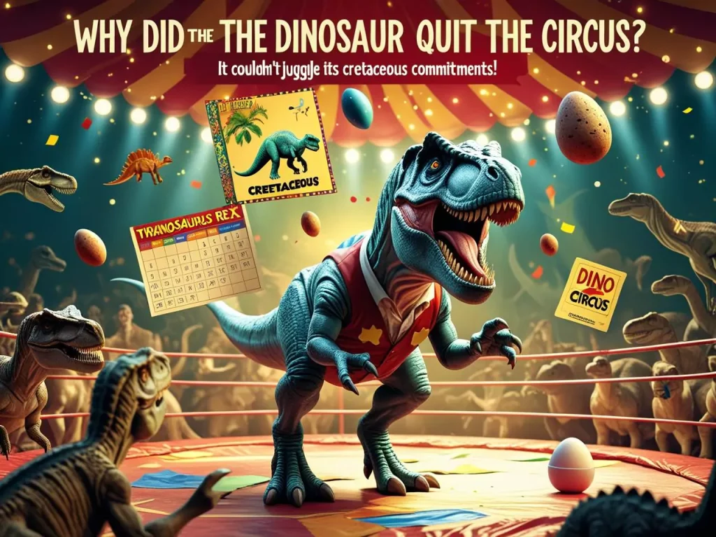 Why did the dinosaur quit the circus Dinosaur Puns (2)